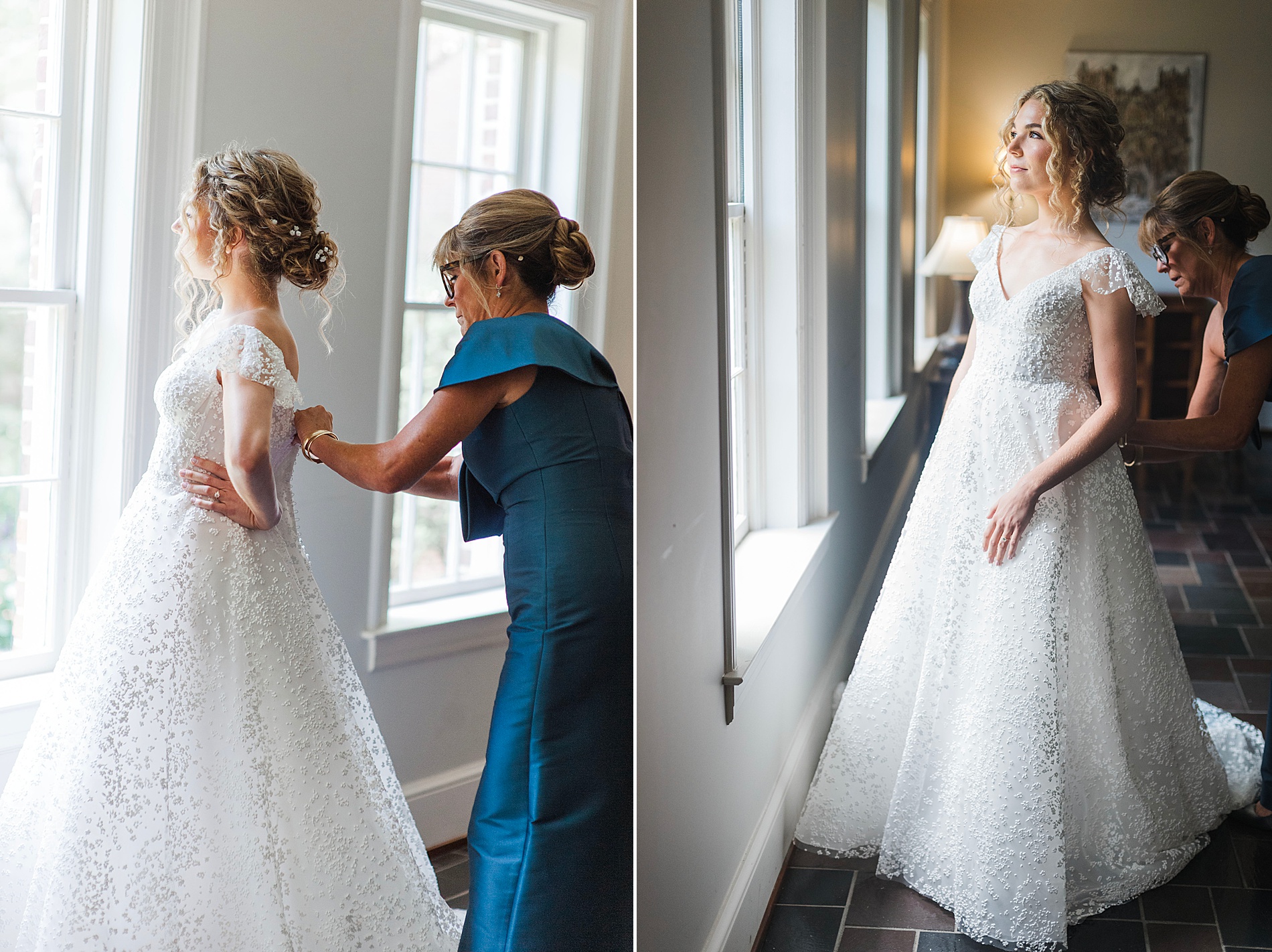 bride getting ready before wedding ceremony