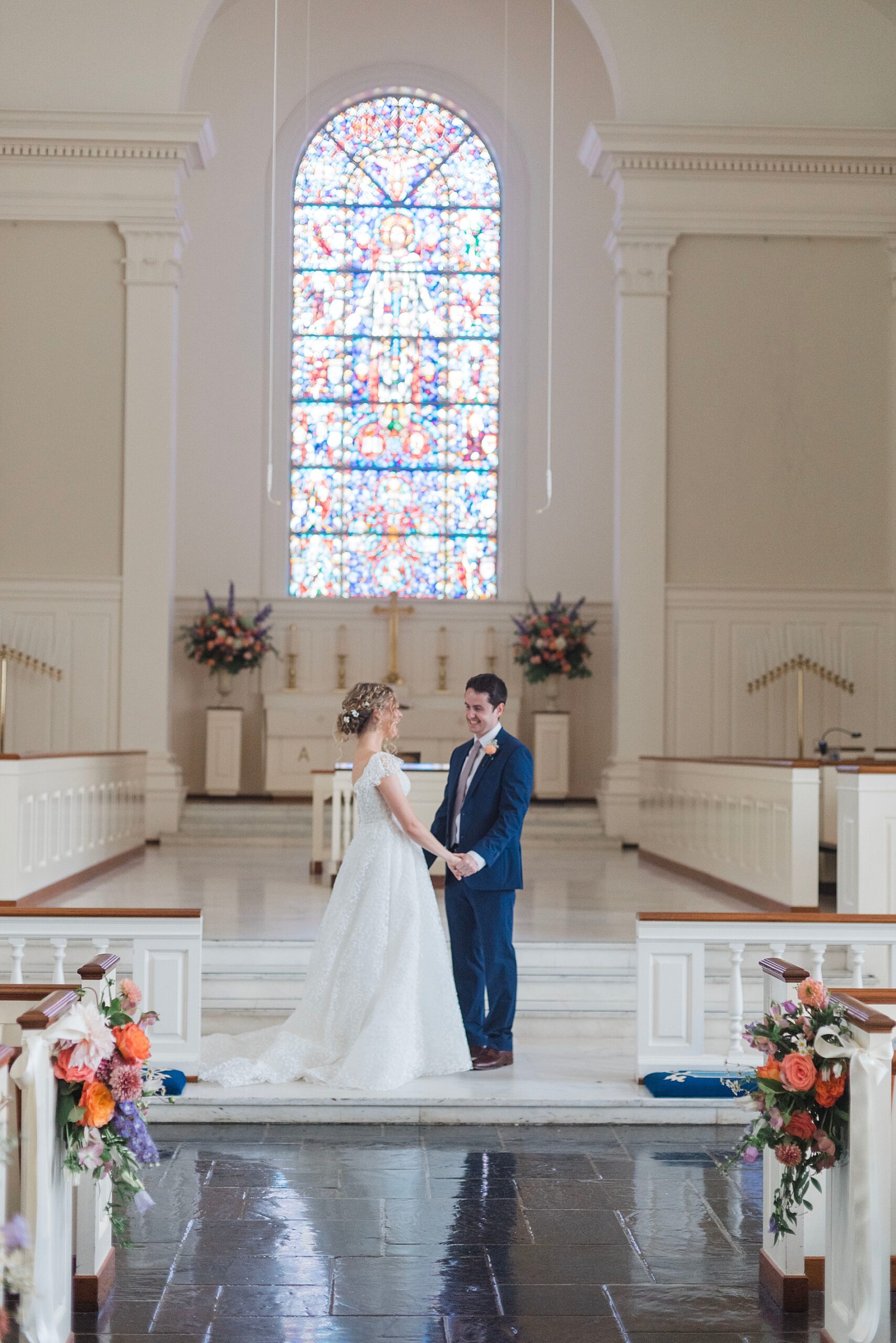 intimate first look inside of church