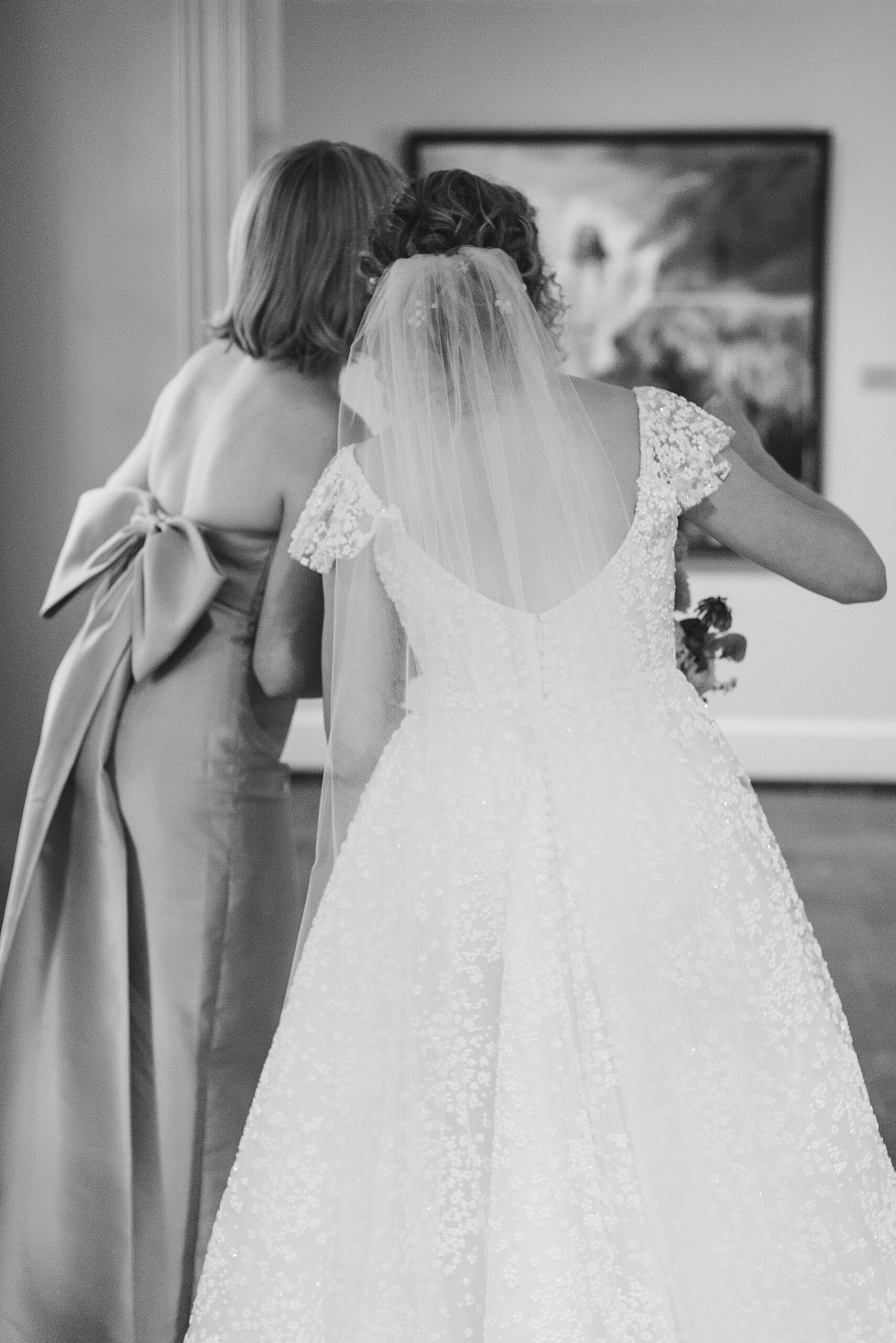 bride getting ready for ceremony