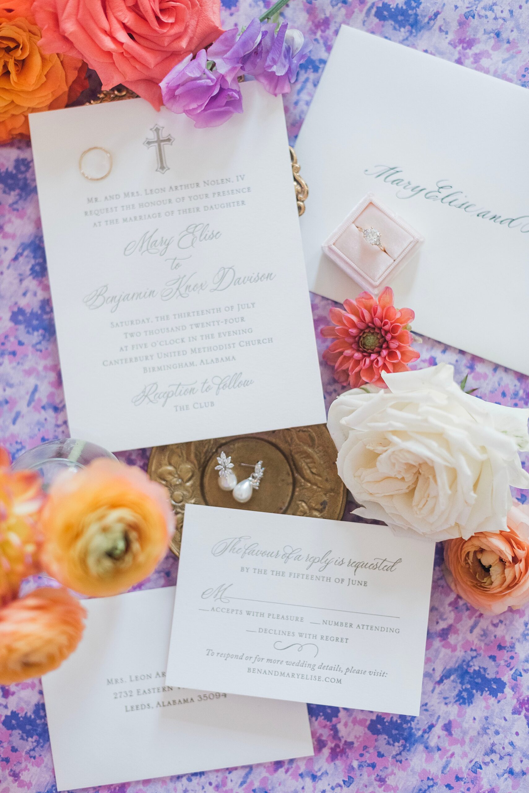 invitation suite and flatlay design from 