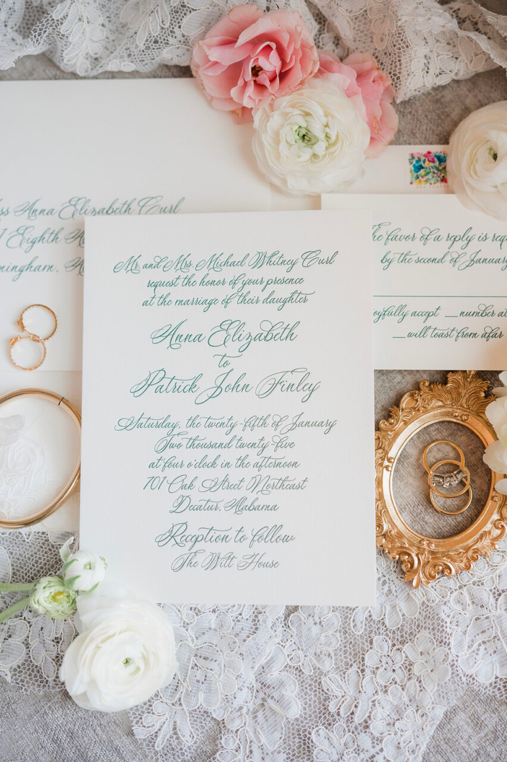 Wedding invitation suite Joyful Witt House Wedding in Alabama