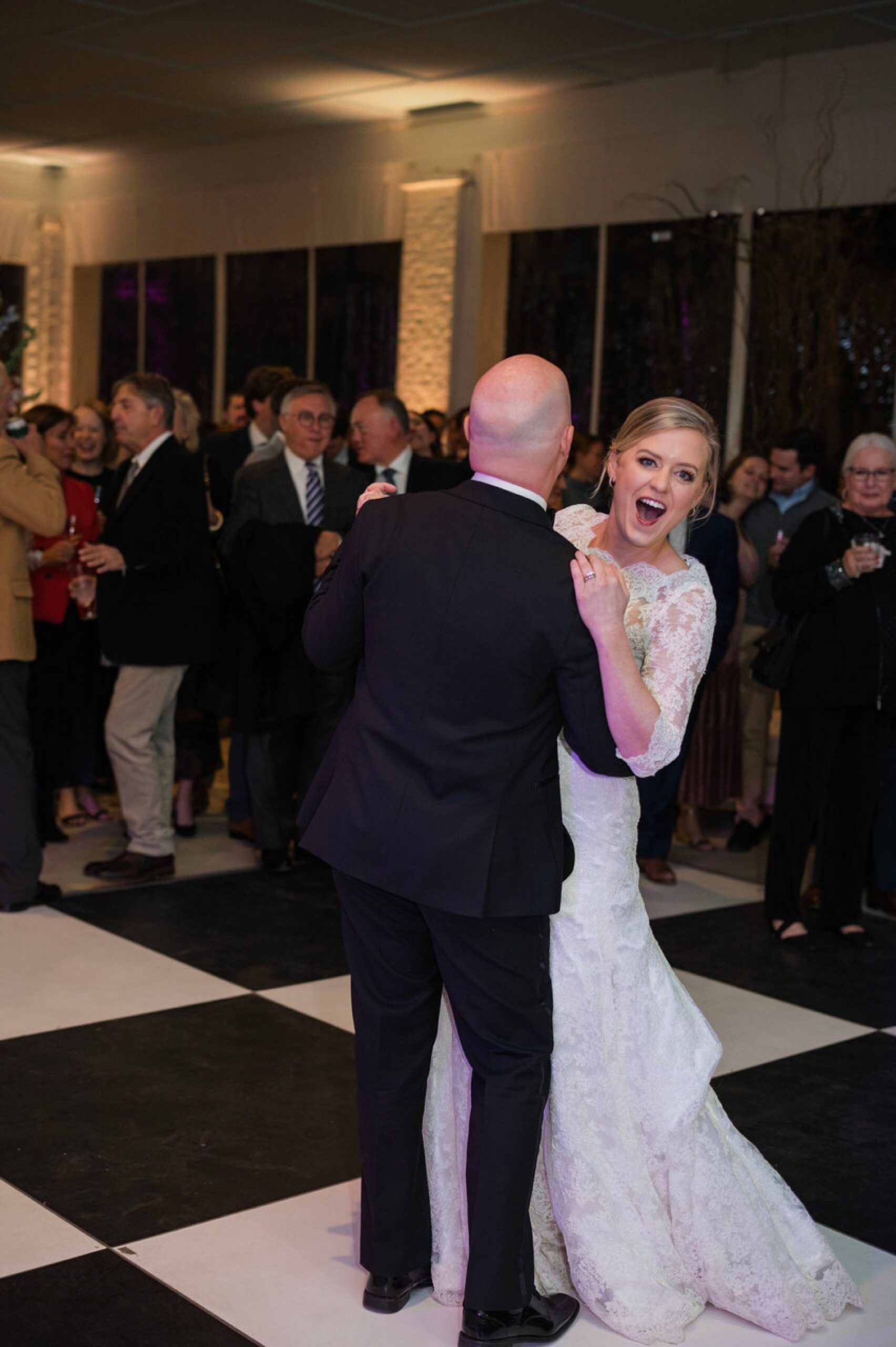 newlyweds share first dance together