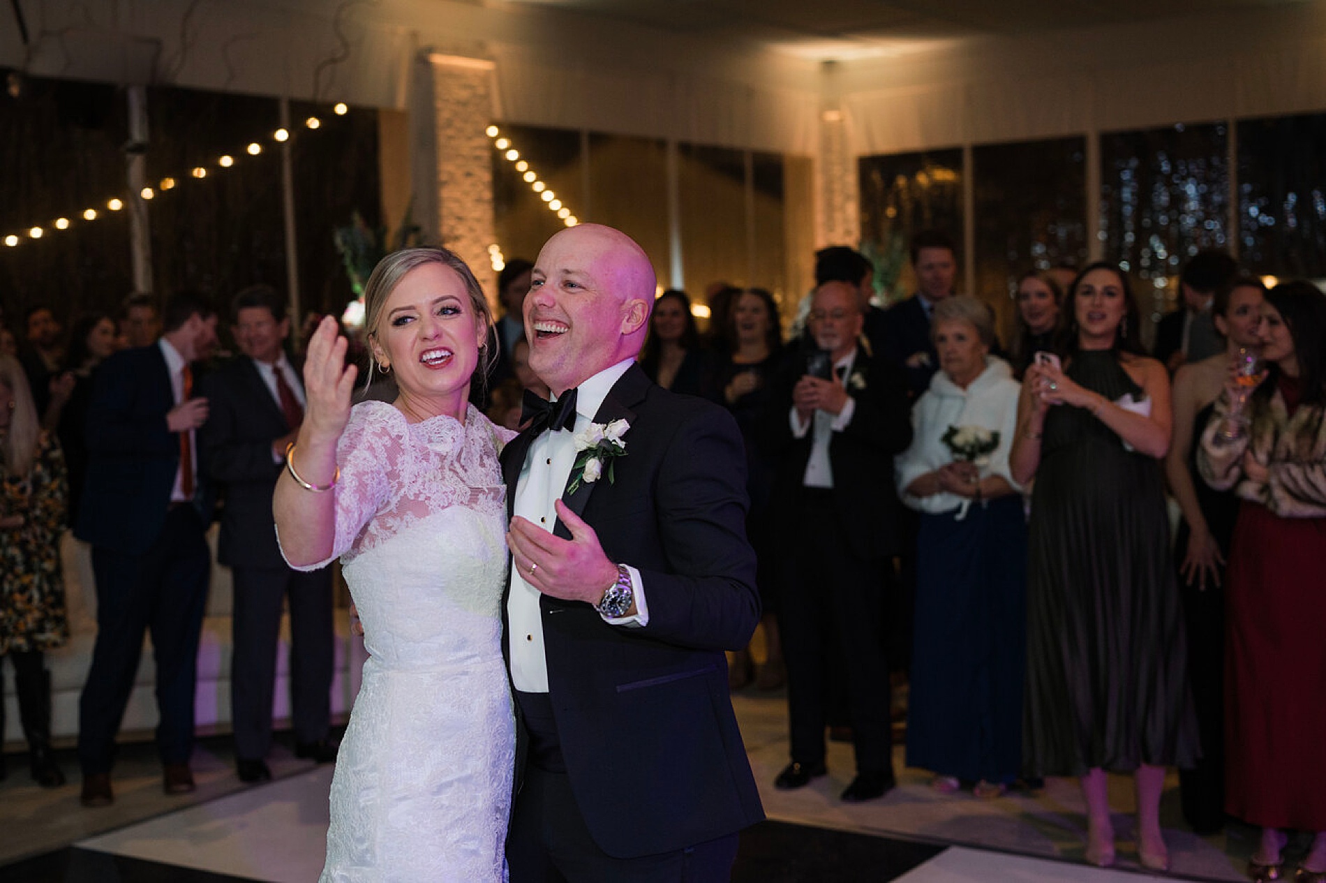 bride and groom on the dance floor