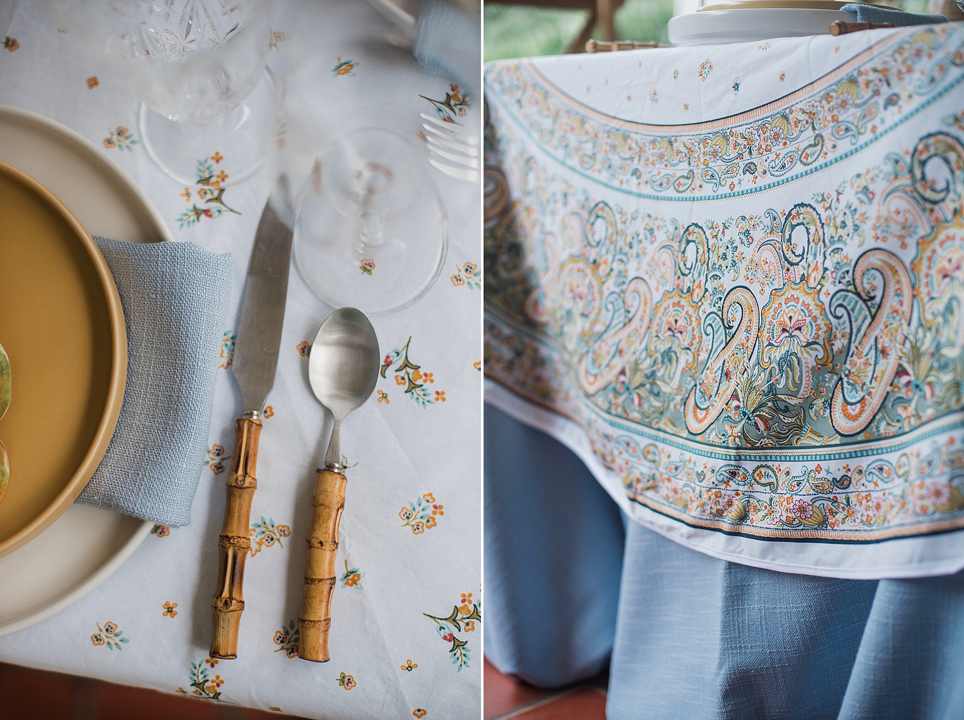 bridal brunch featuring linens collected over generations