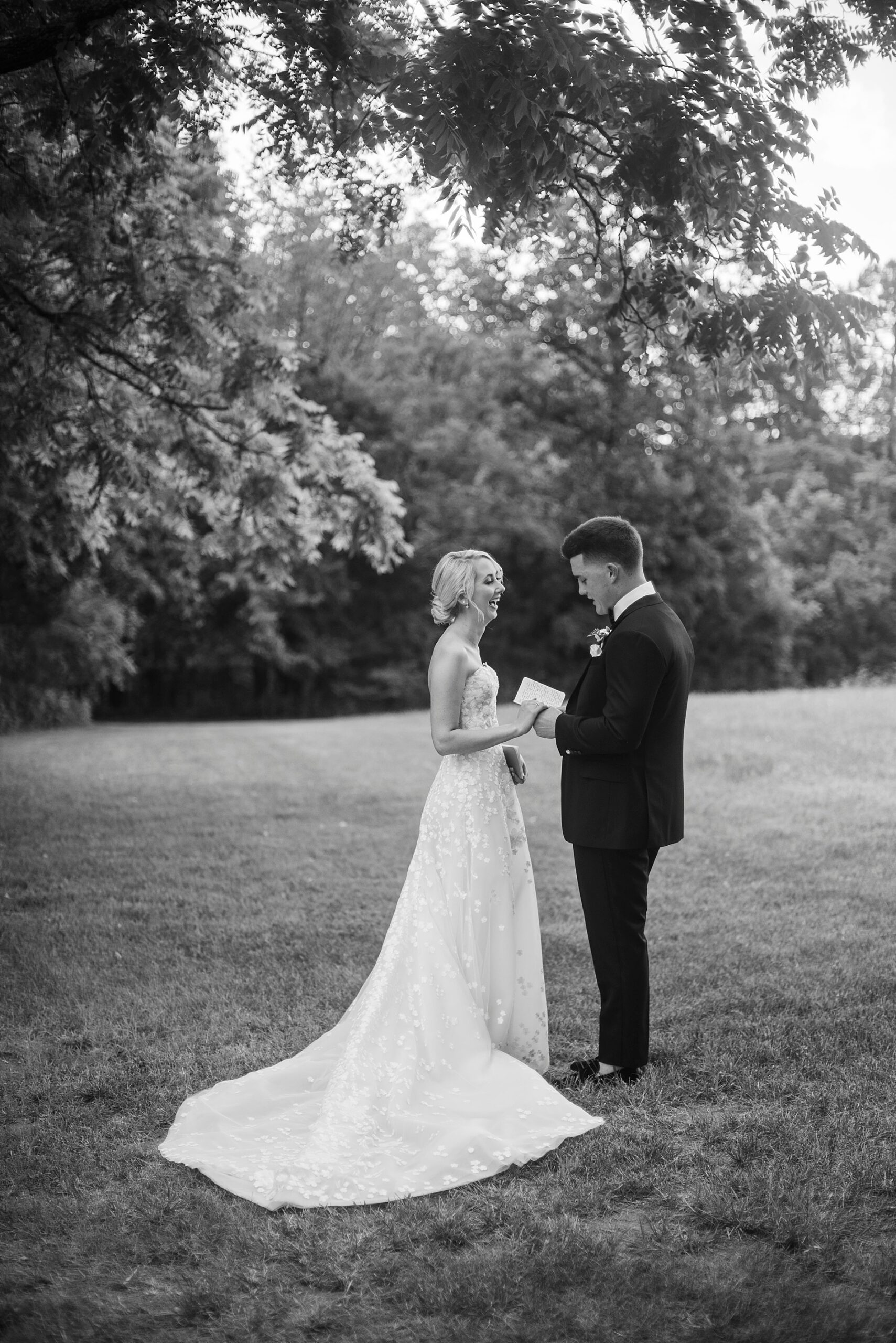 couple exchange private vows from Heartfelt North Carolina Wedding