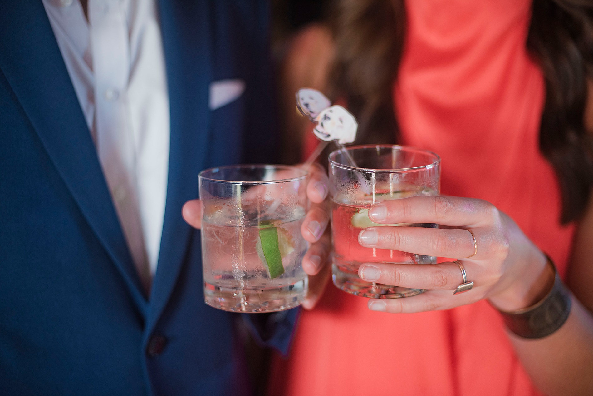 couple cheers their drinks