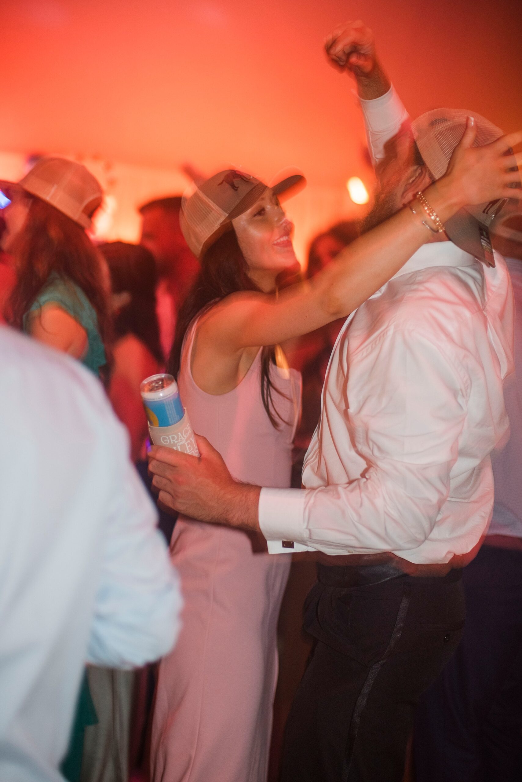 guests dance at wedding reception