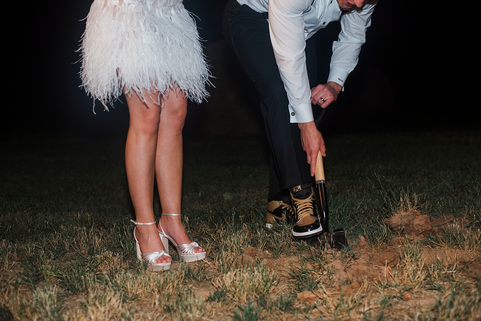 Newlyweds bury a bottle of Bourbon , which is a Scottish Tradition