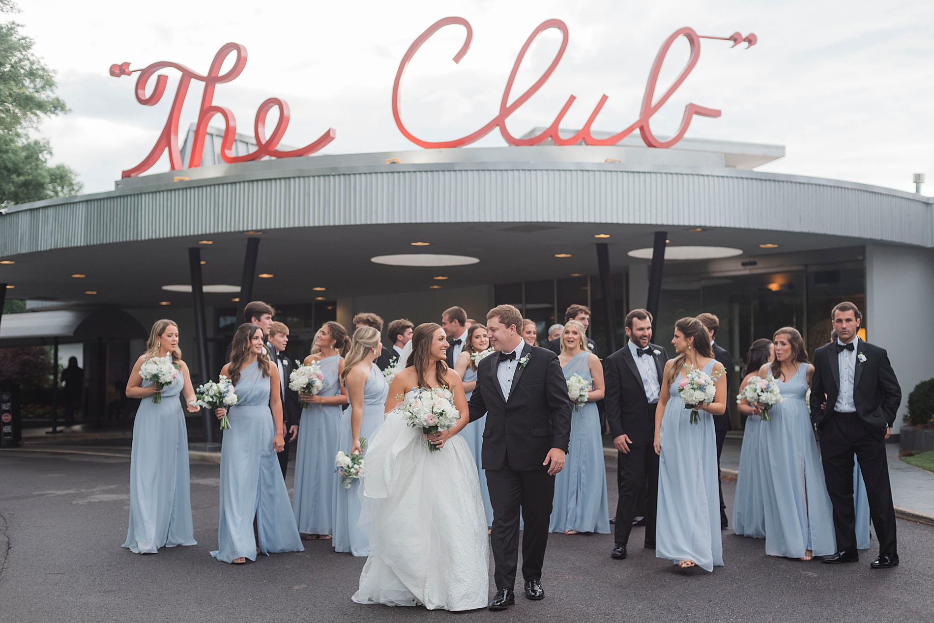 wedding party photos outside of The Club in Birmingham