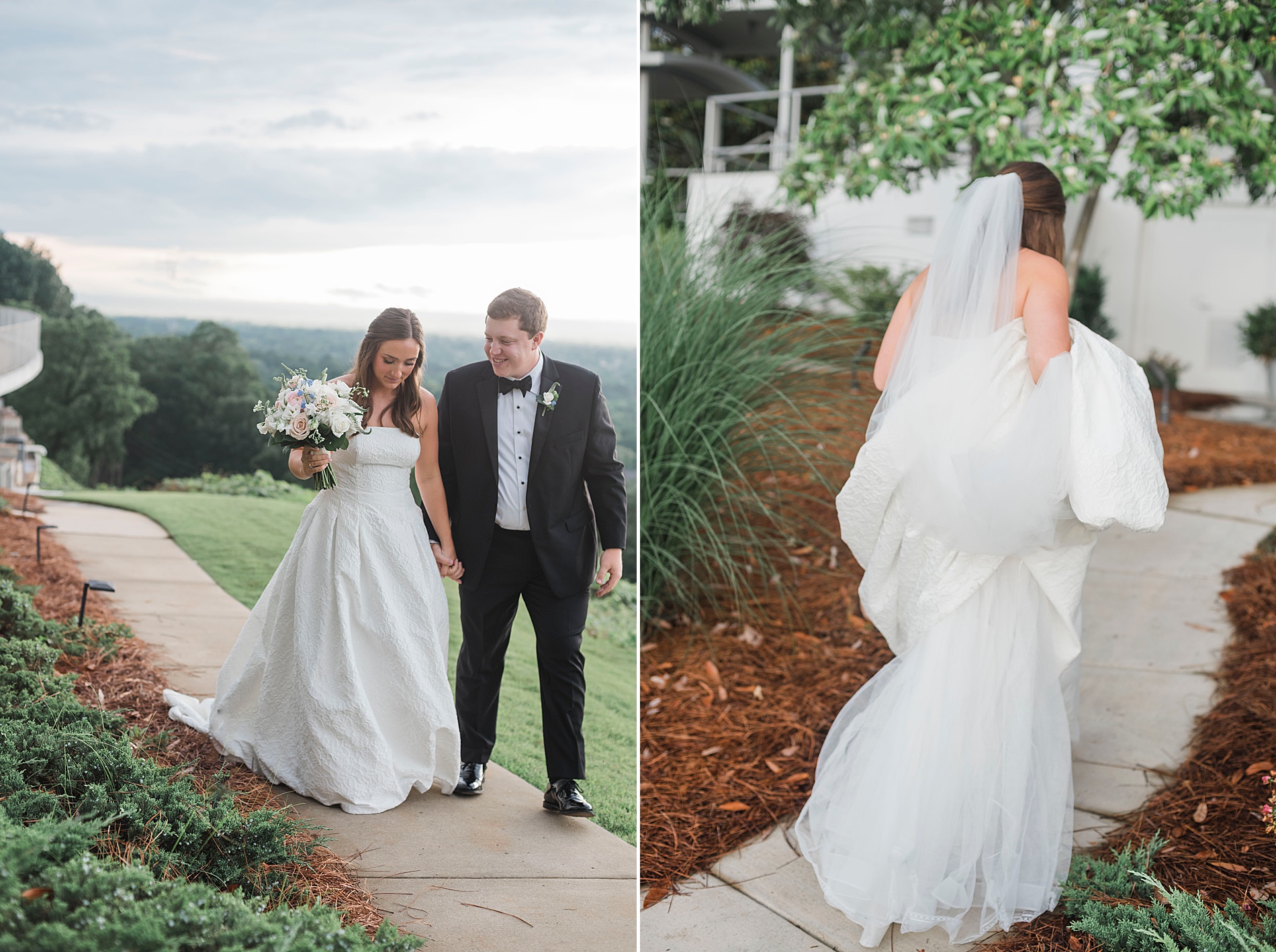 newlyweds walk back to reception