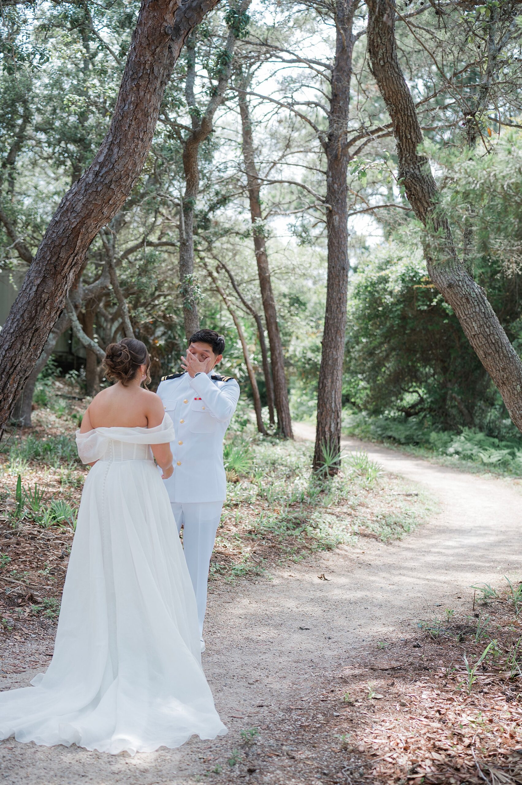 first look before Coastal Florida Wedding