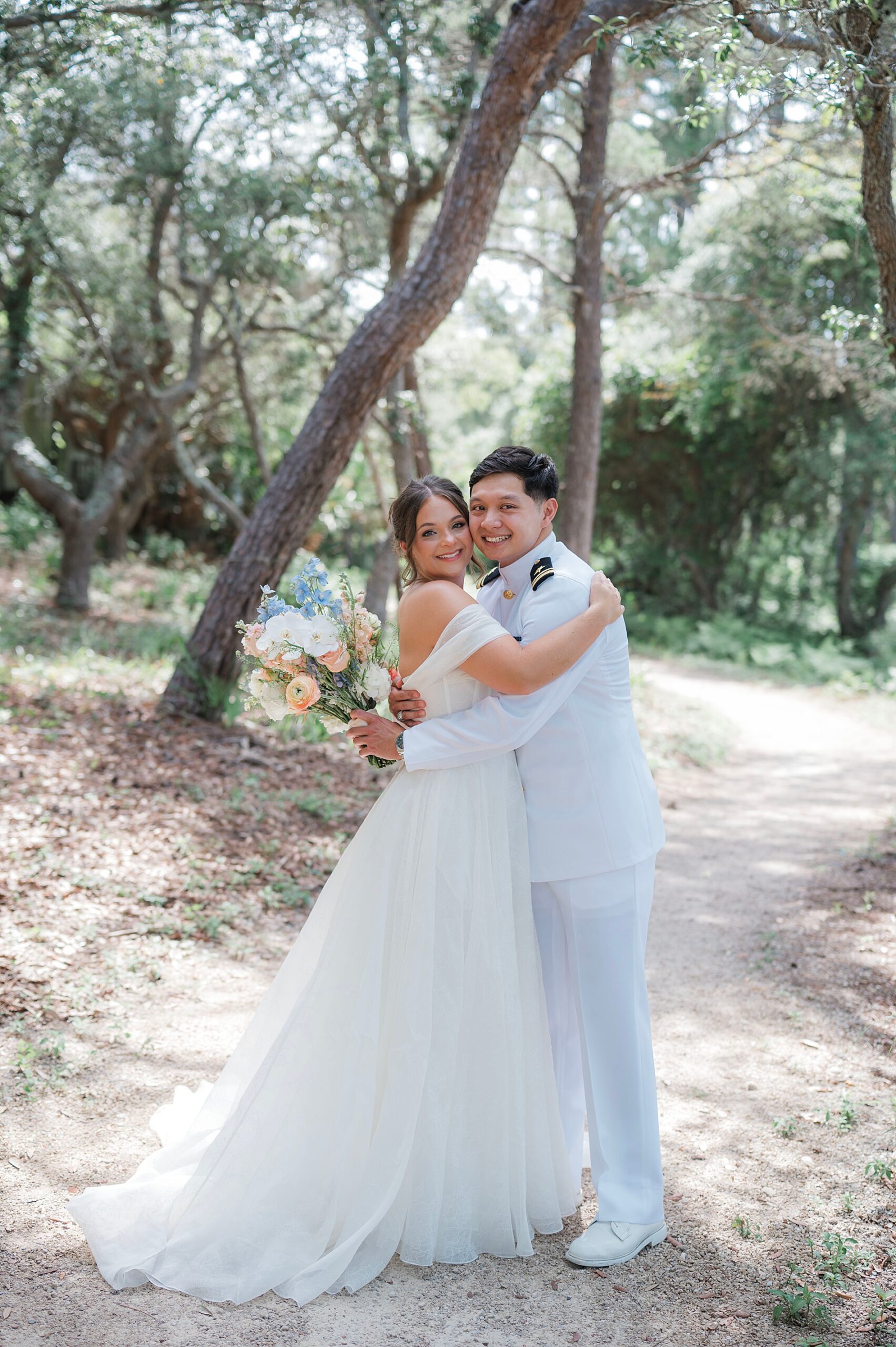 bride and groom portraits before wedding ceremony