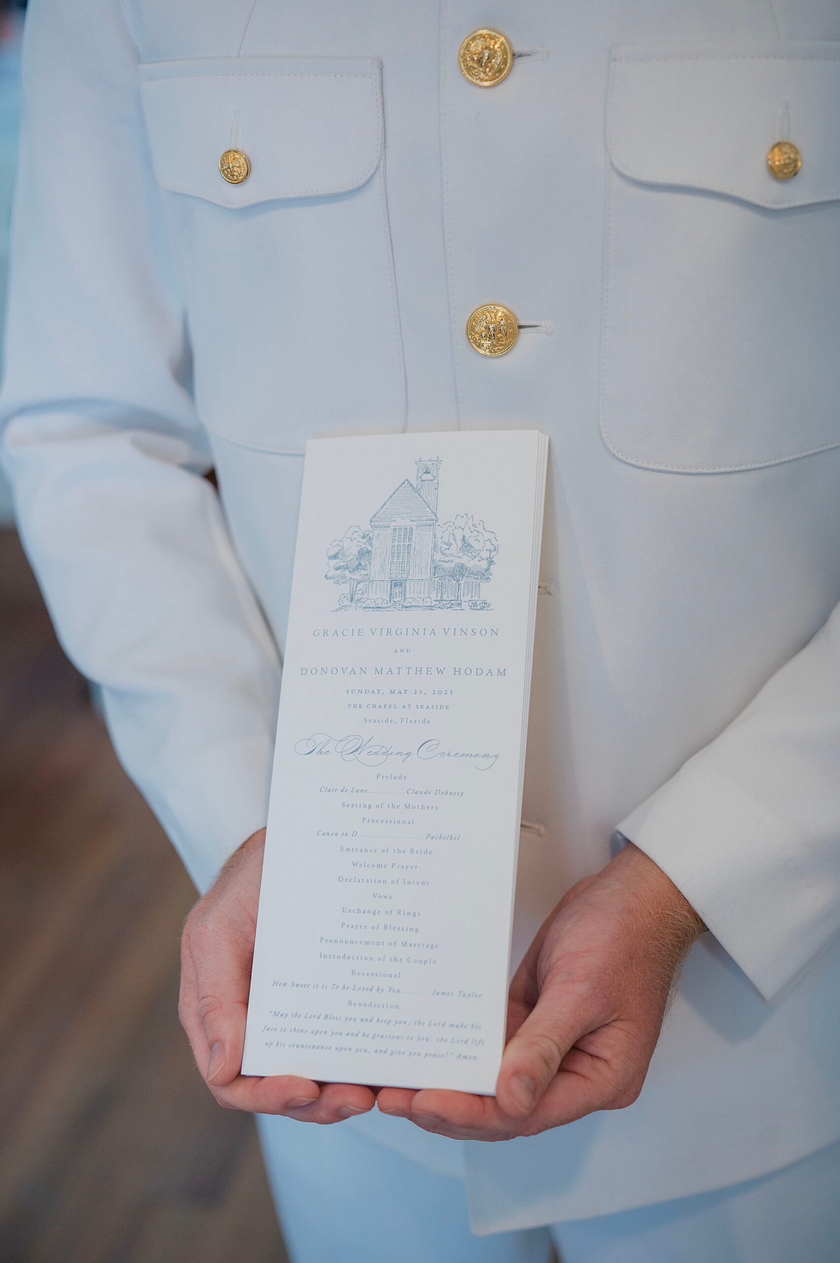 wedding programs that feature design of ceremony venue