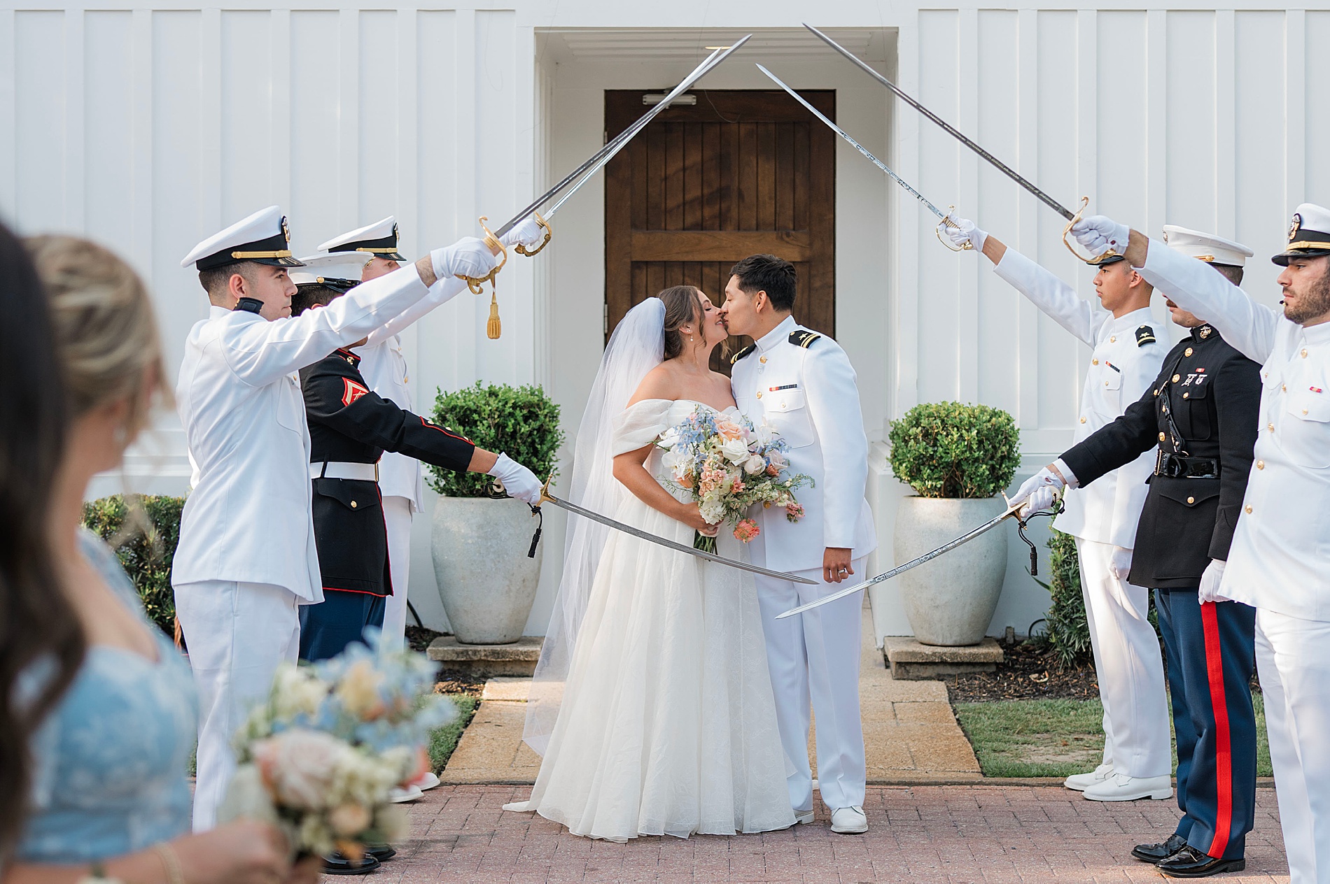 naval sword ceremony after Coastal Florida Wedding