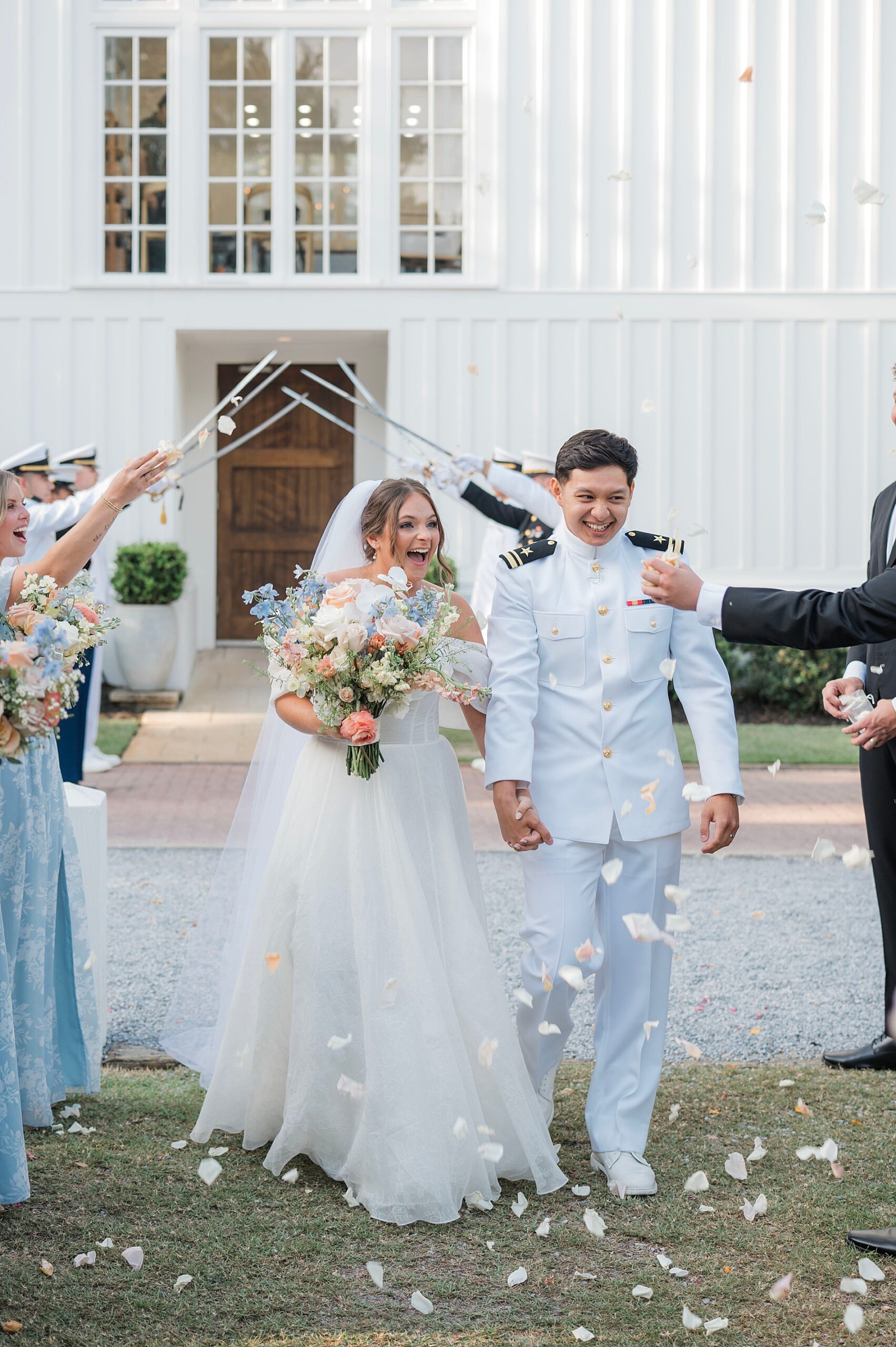 naval sword ceremony after wedding