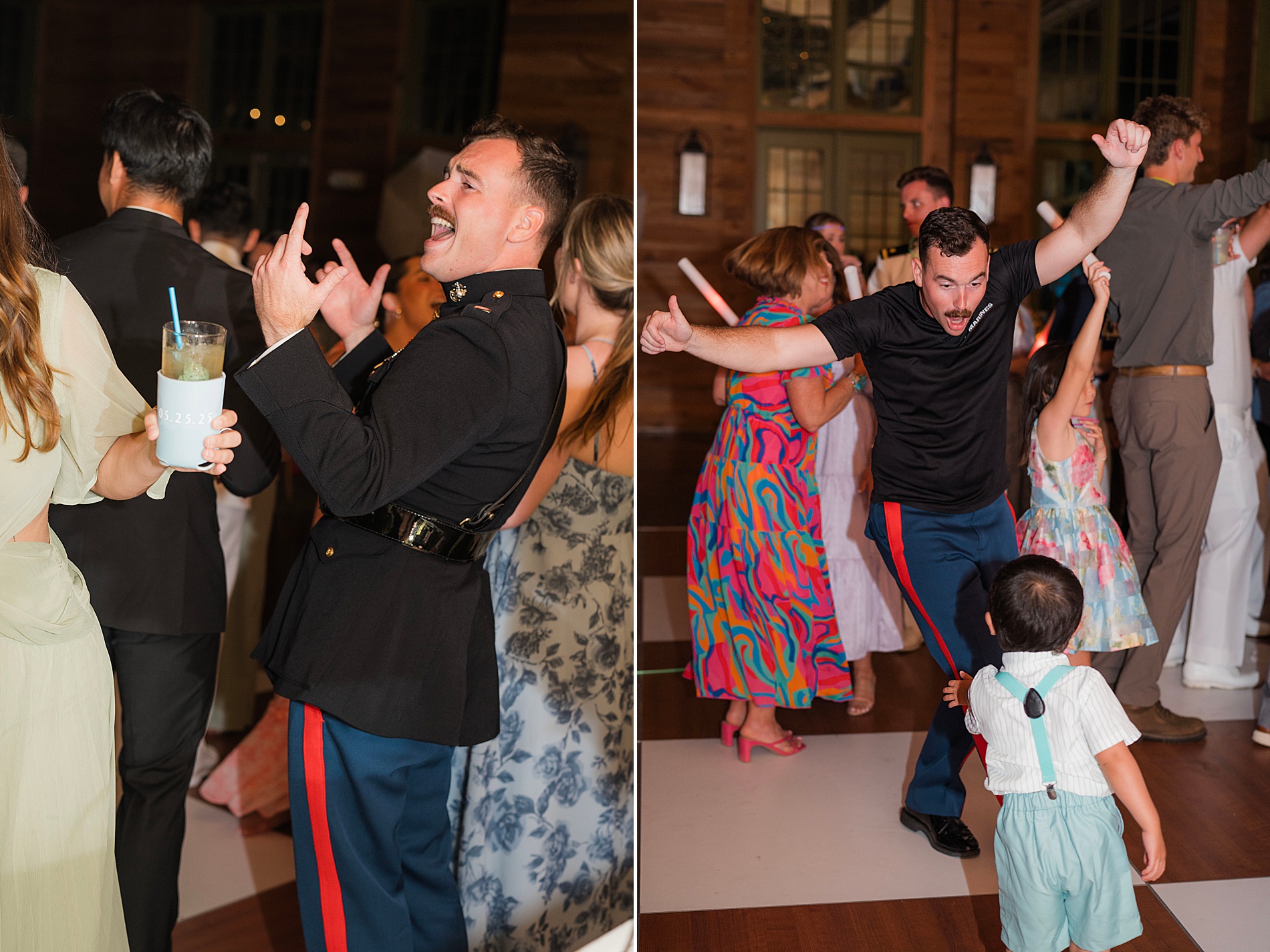wedding guests on dance floor
