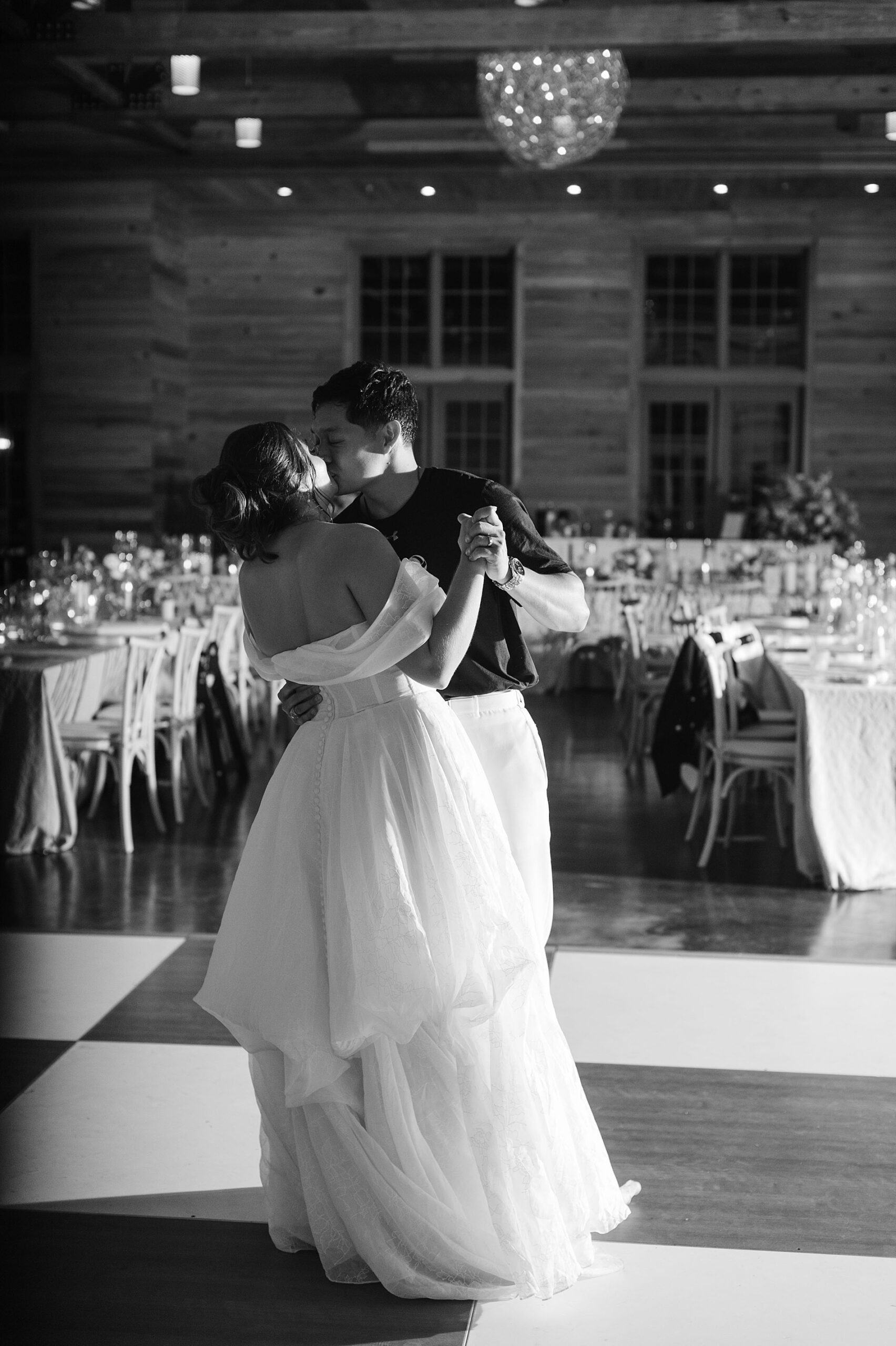 newlyweds share last dance together at the end of wedding day