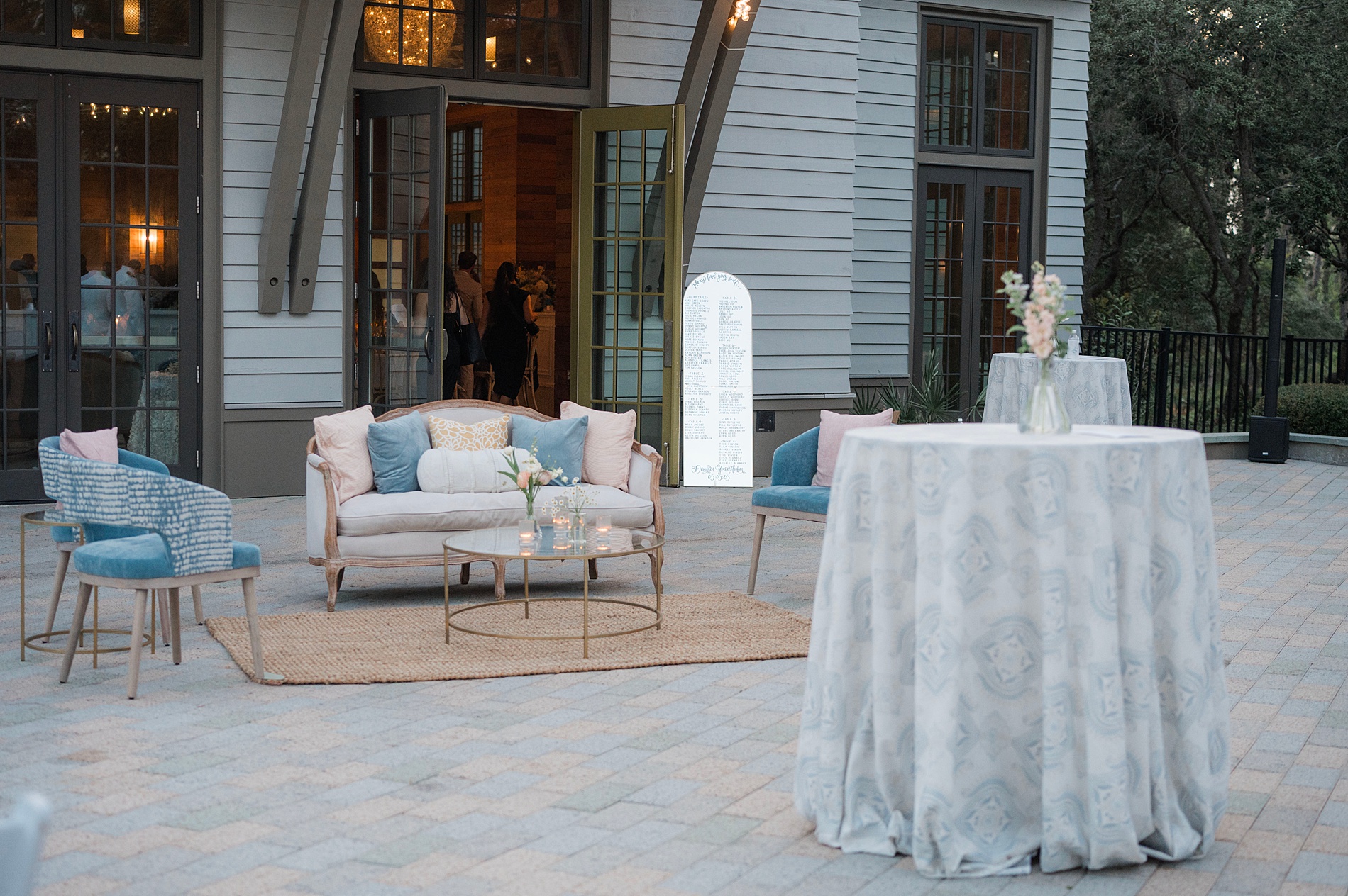 outdoor seating area from Florida wedding