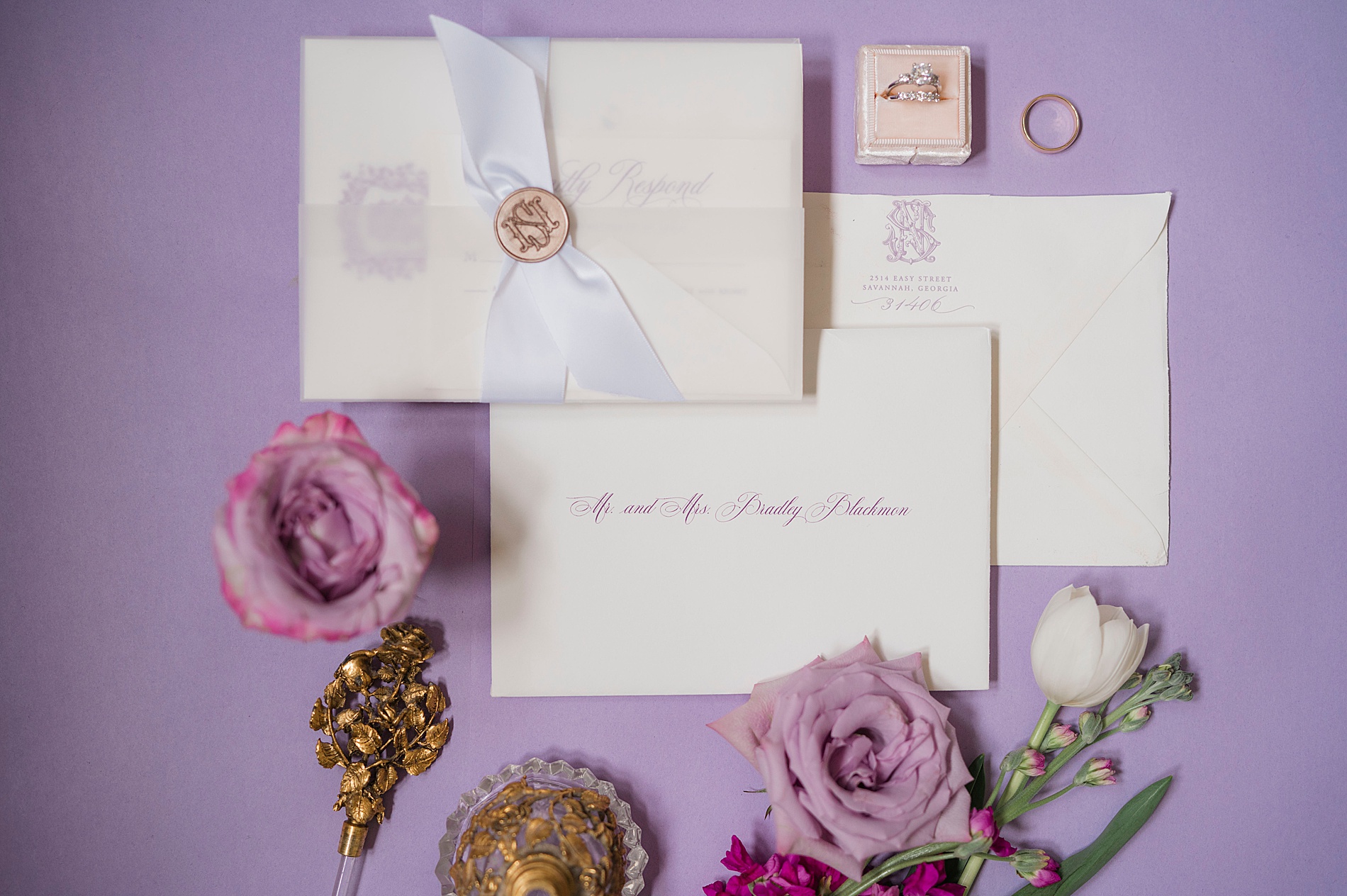 wedding invitation suite from Elegant Spring Wedding at The Club