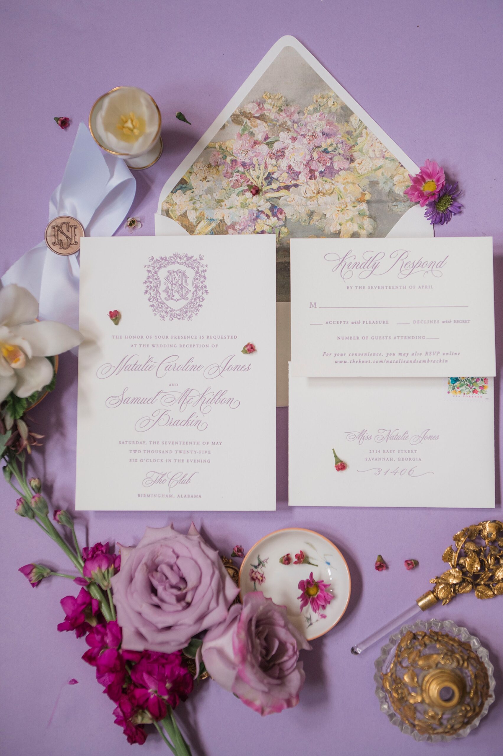 elegant wedding invitation suite