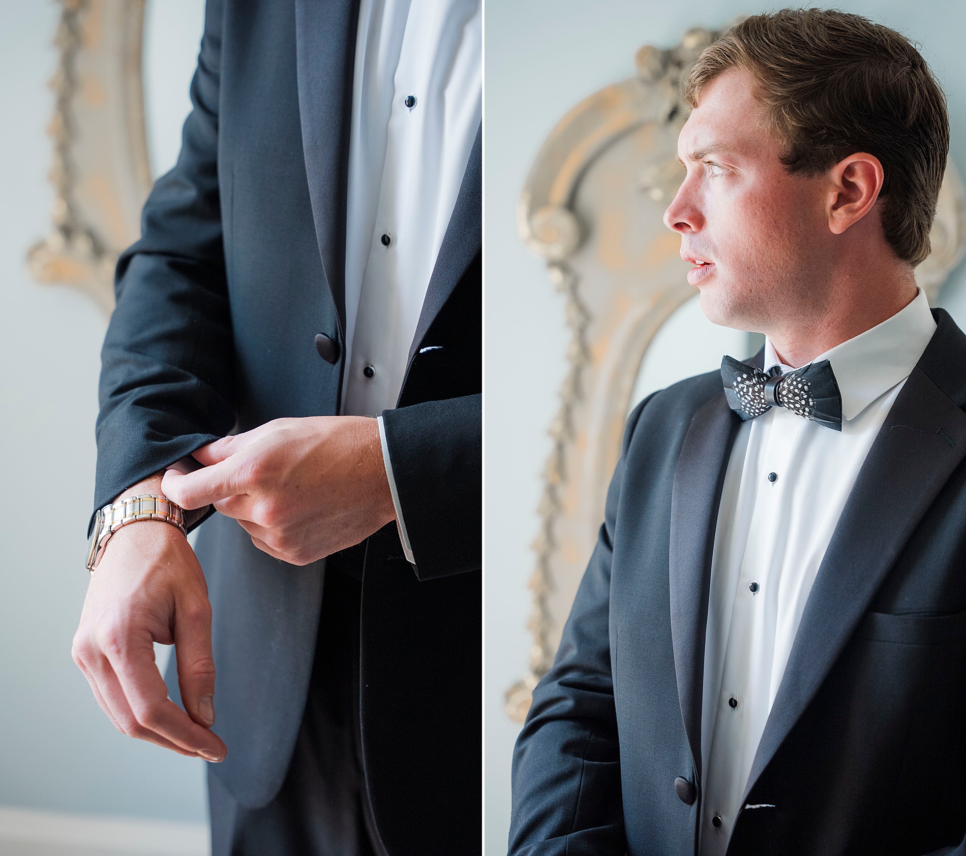 groom gets wedding ready