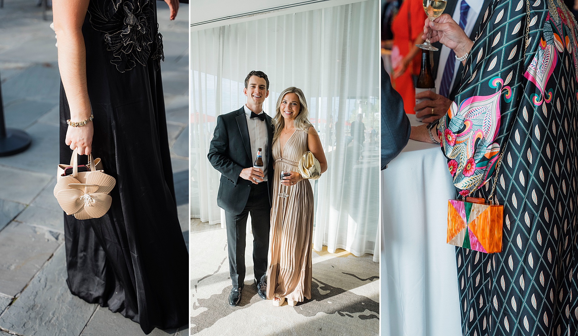 stylish guests during cocktail hour