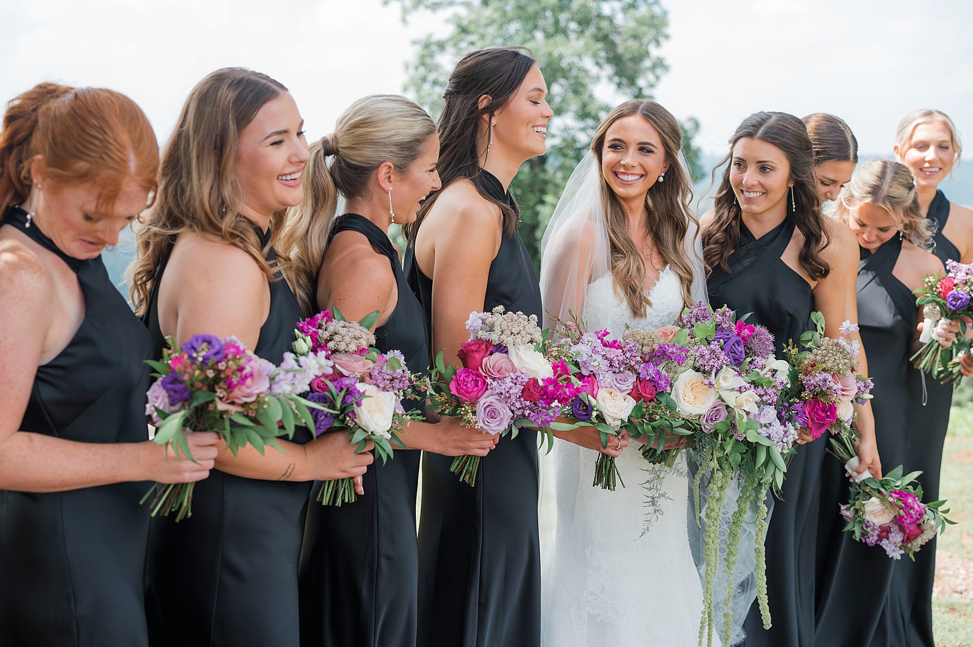 candid bridesmaids photos with bride