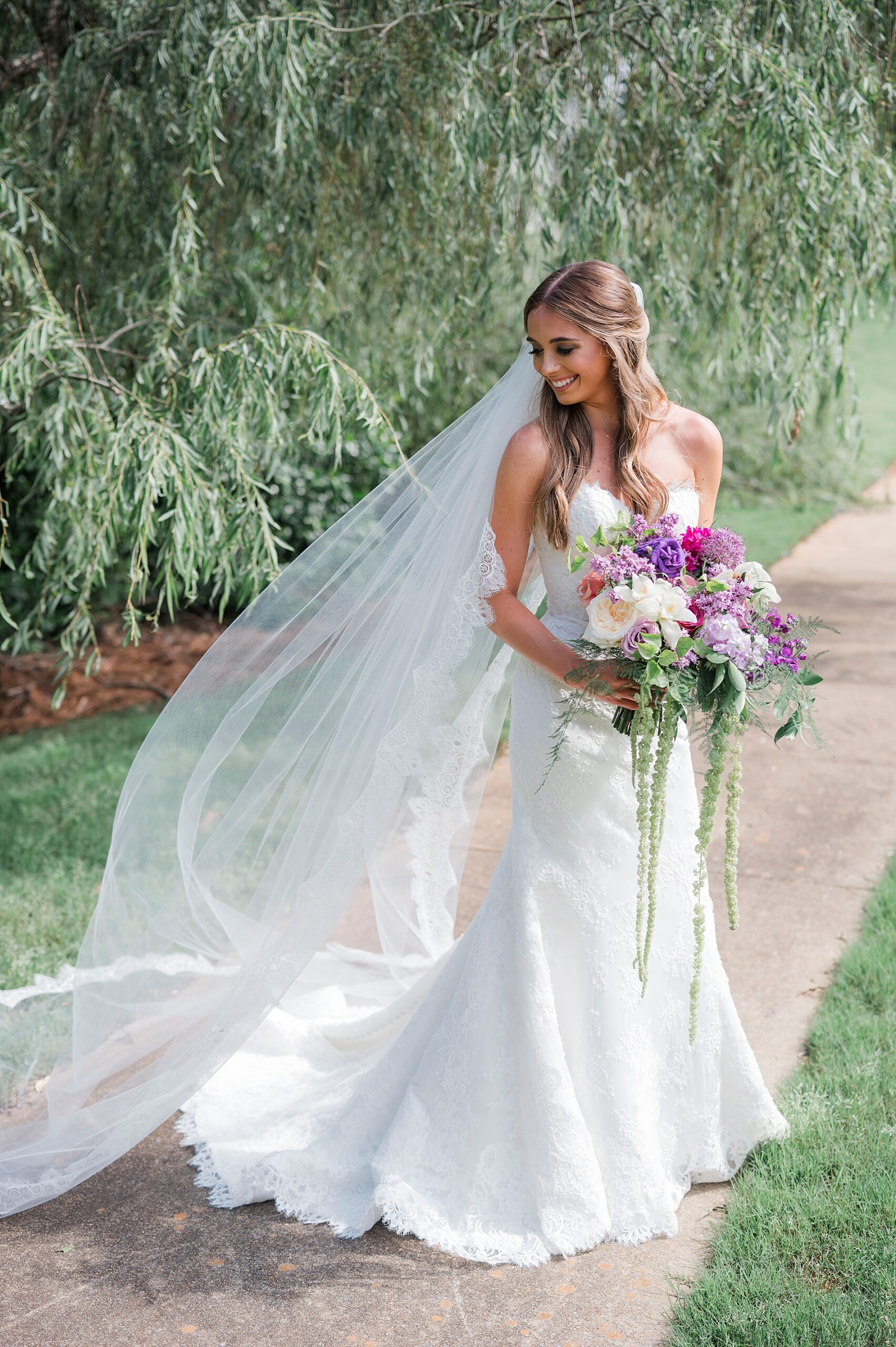 bride before Elegant Spring Wedding at The Club