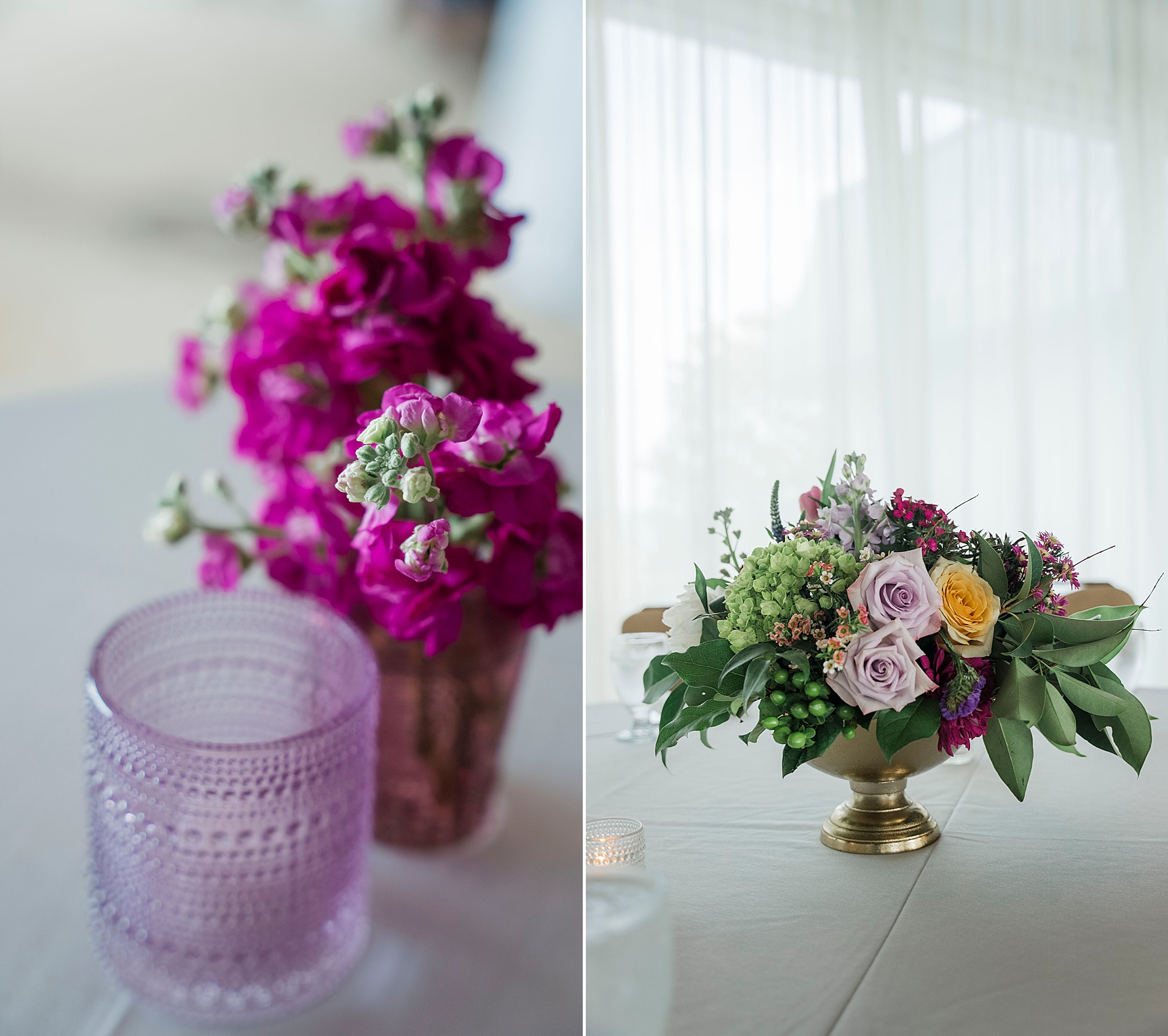 purple wedding details from Elegant Spring Wedding at The Club