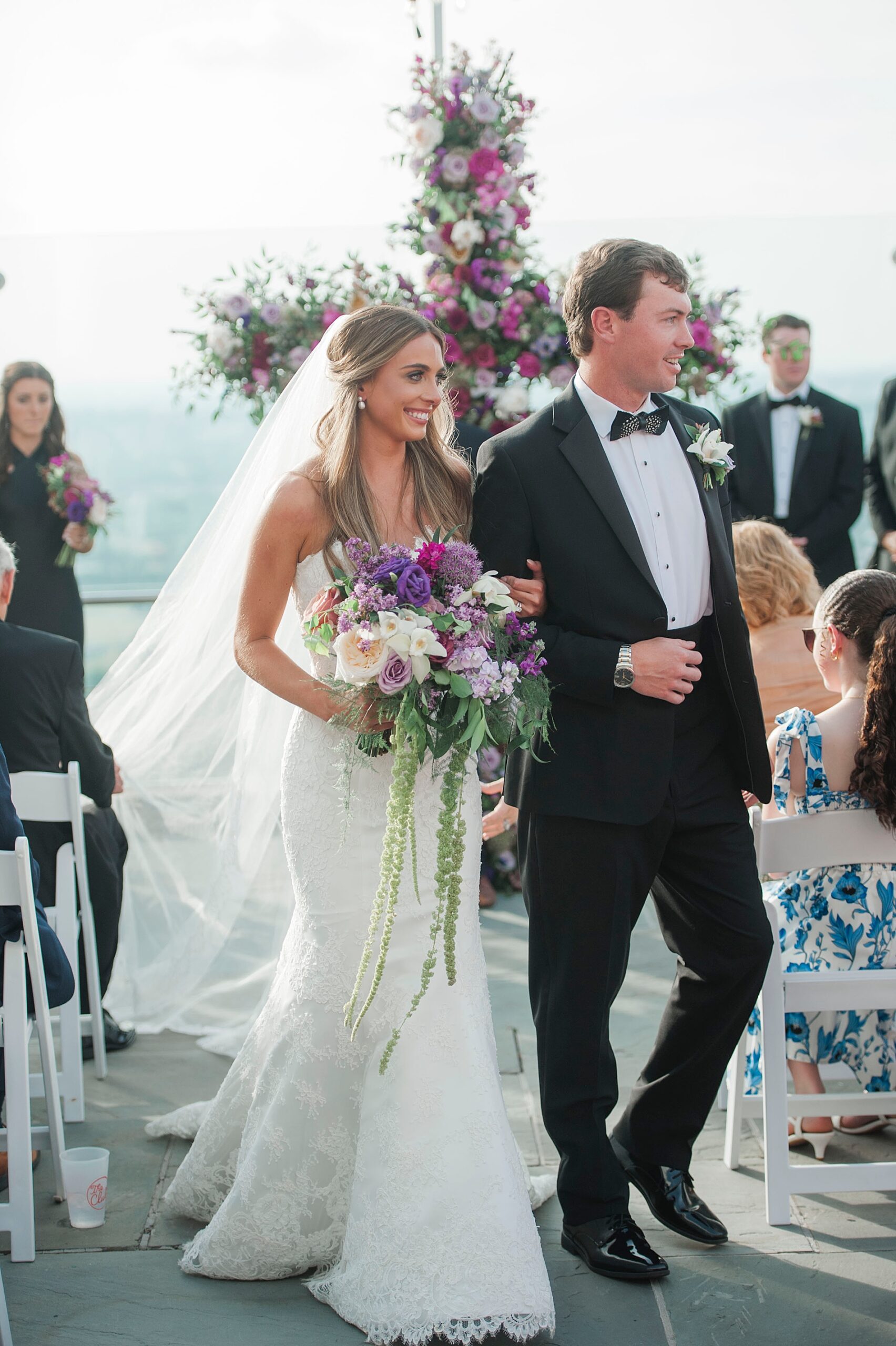 outdoor wedding ceremony on terrace of The Club in Birmingham