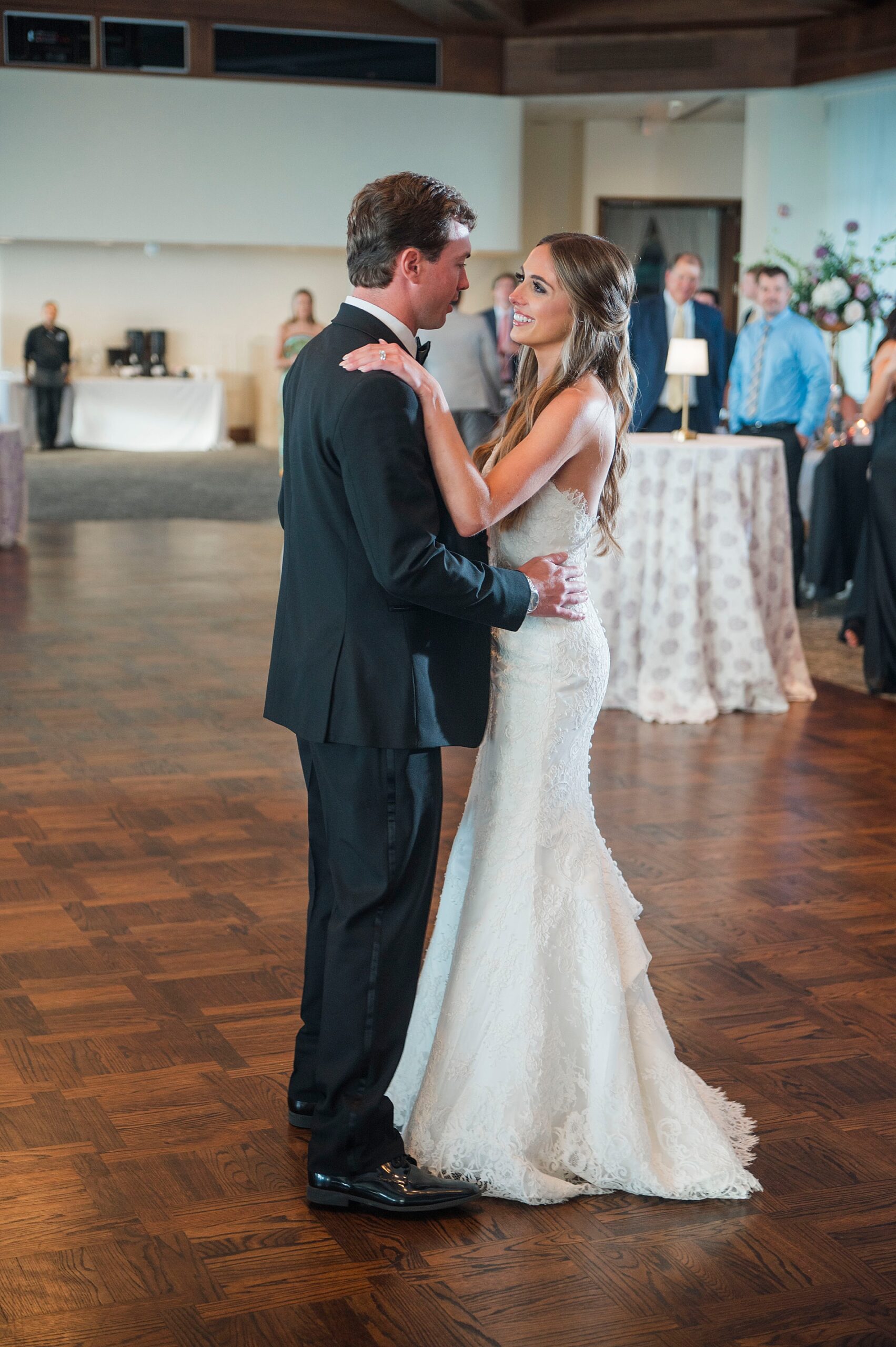 bride and groom share first dance
