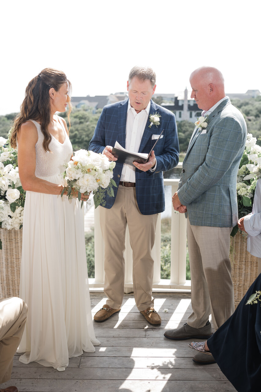 bride and groom at wedding ceremony 