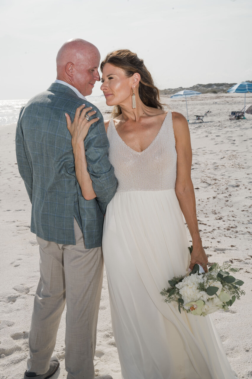 newlyweds from 30A beach wedding weekend
