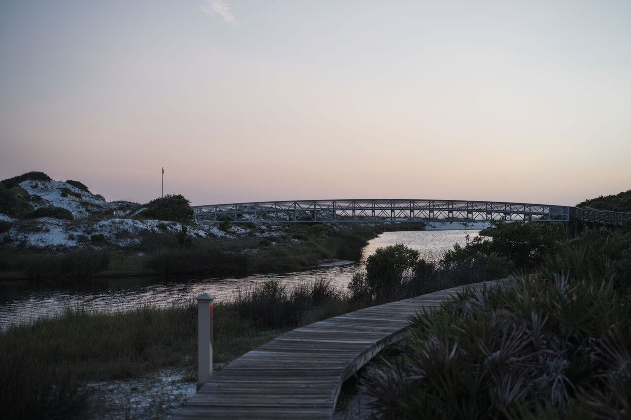 sunset over the water 
