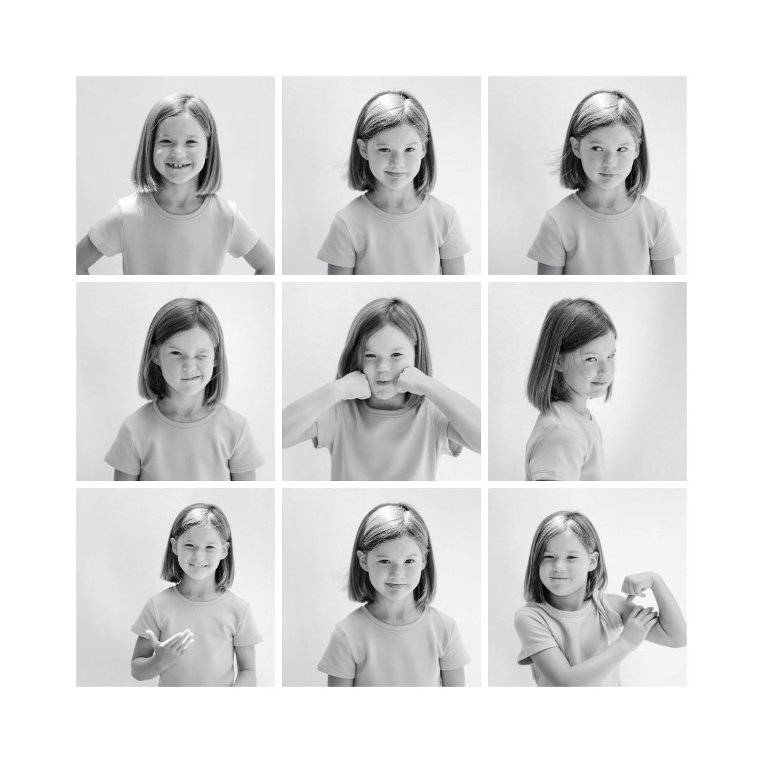 elementary age girl during candid personality portrait session