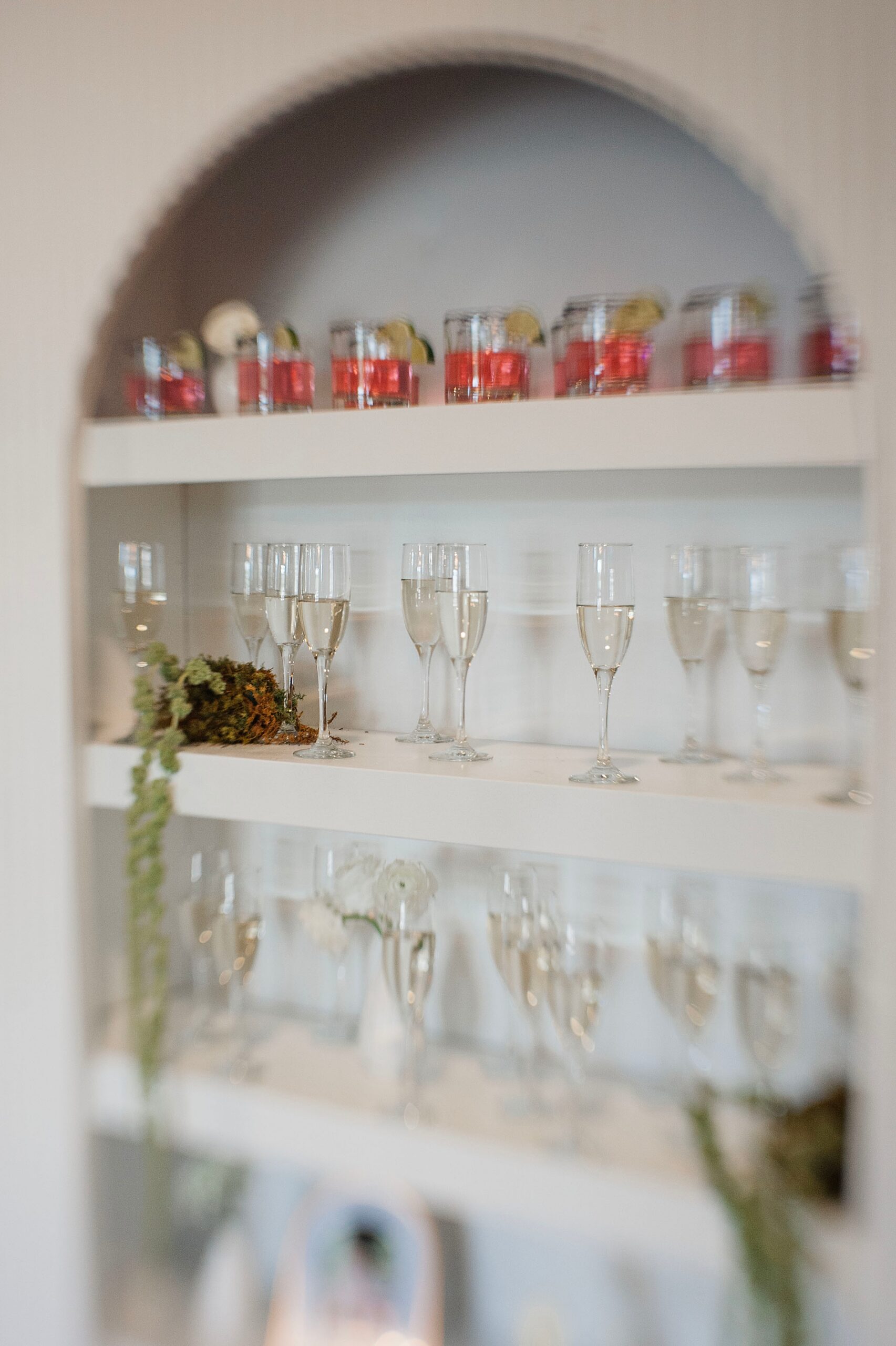 cocktails on wall at Cotton Creek Pre-Wedding Celebration