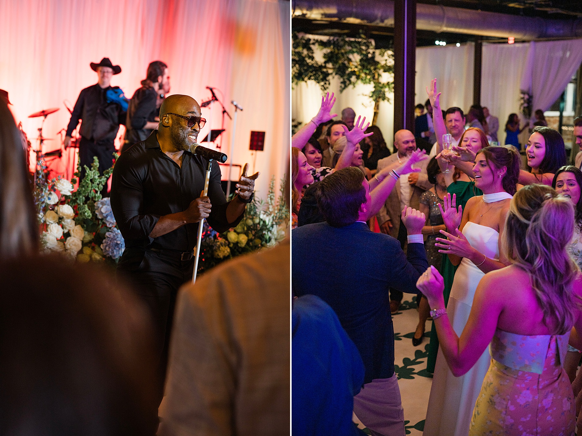 band plays as guests dance 